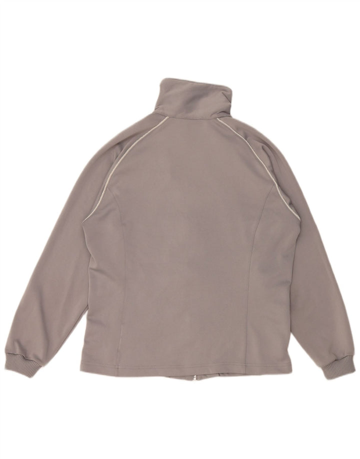Adidas Womens Tracksuit Top Jacket UK 14 Medium Grey