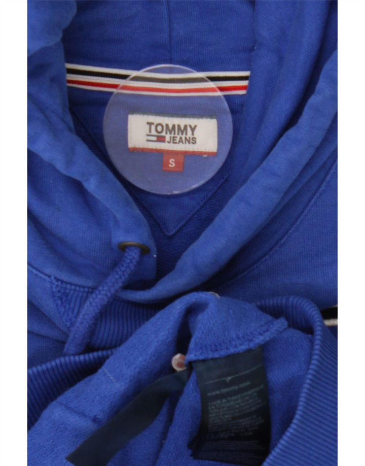 TOMMY HILFIGER Womens Oversized Graphic Sweatshirt Jumper UK 10 Small Blue Vintage Tommy Hilfiger and Second-Hand Tommy Hilfiger from Messina Hembry 