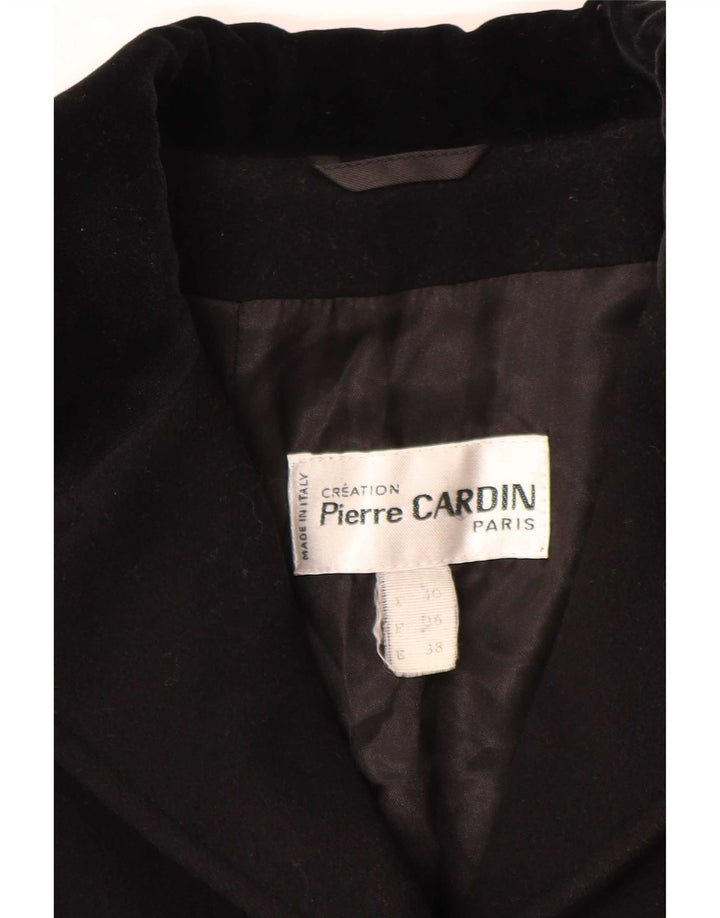 Pierre Cardin Womens Overcoat EU 38 Medium Black Wool Classic