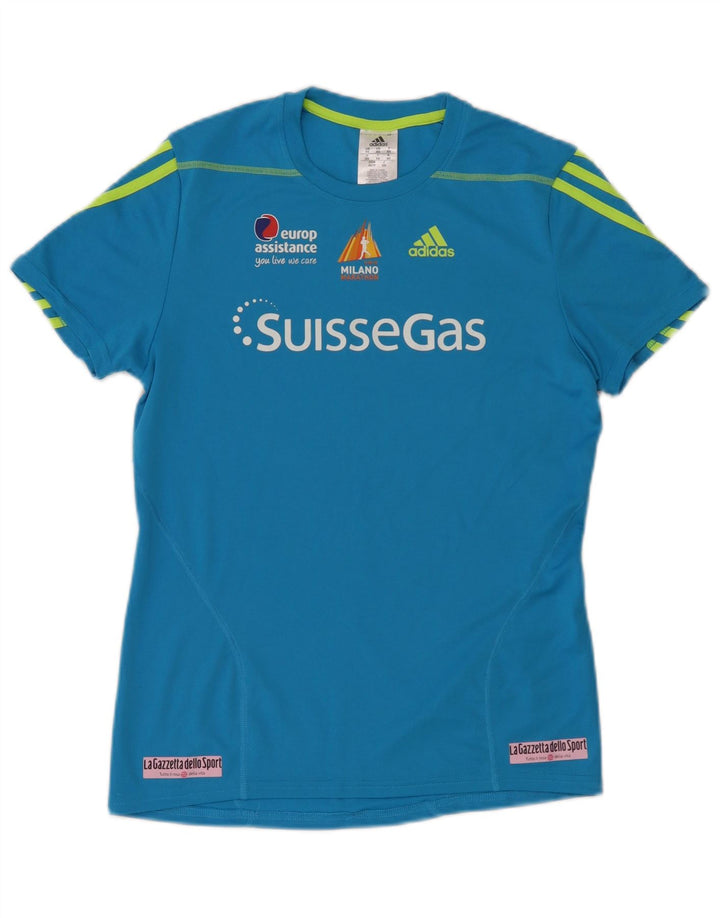 Adidas Mens Climalite Graphic T-Shirt Top XS Blue Polyester