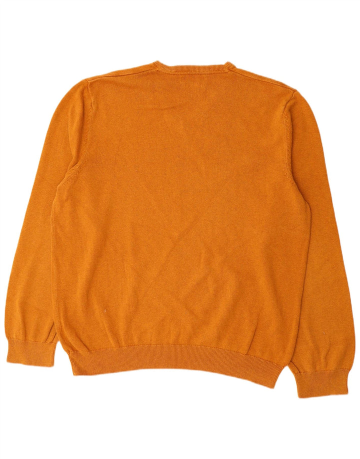 Marks & Spencer Mens V-Neck Jumper Sweater 2XL Brown Cotton