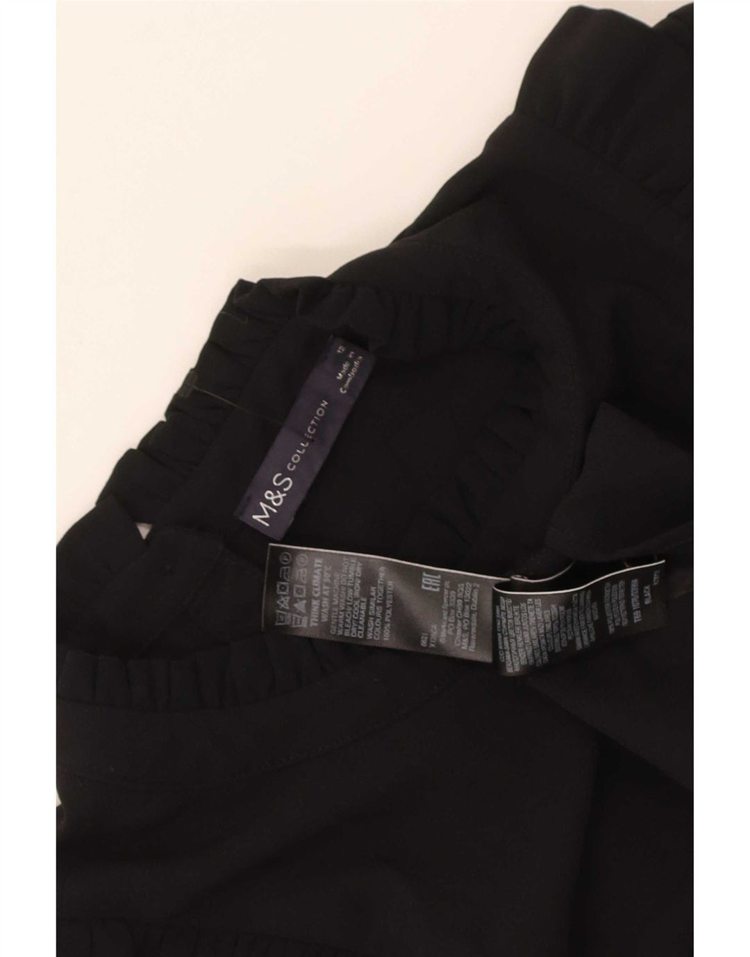 Marks & Spencer Dame Langærmet Shift Dress UK 12 Medium Black