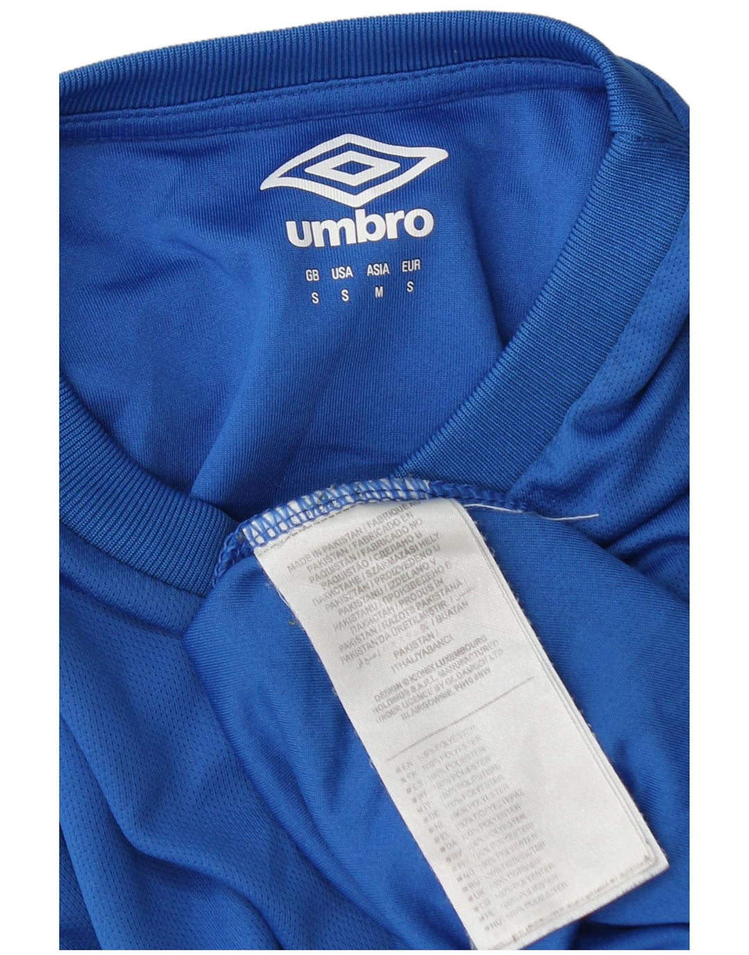 Umbro Mens Graphic Top Long Sleeve Small Blue Polyester