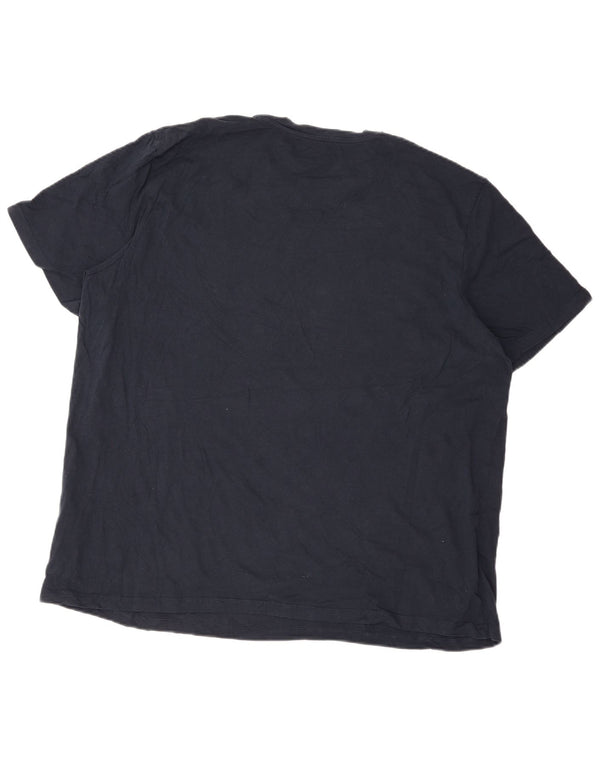 Jack & Jones Mens Graphic T-Shirt Top 2XL Navy Blue Cotton