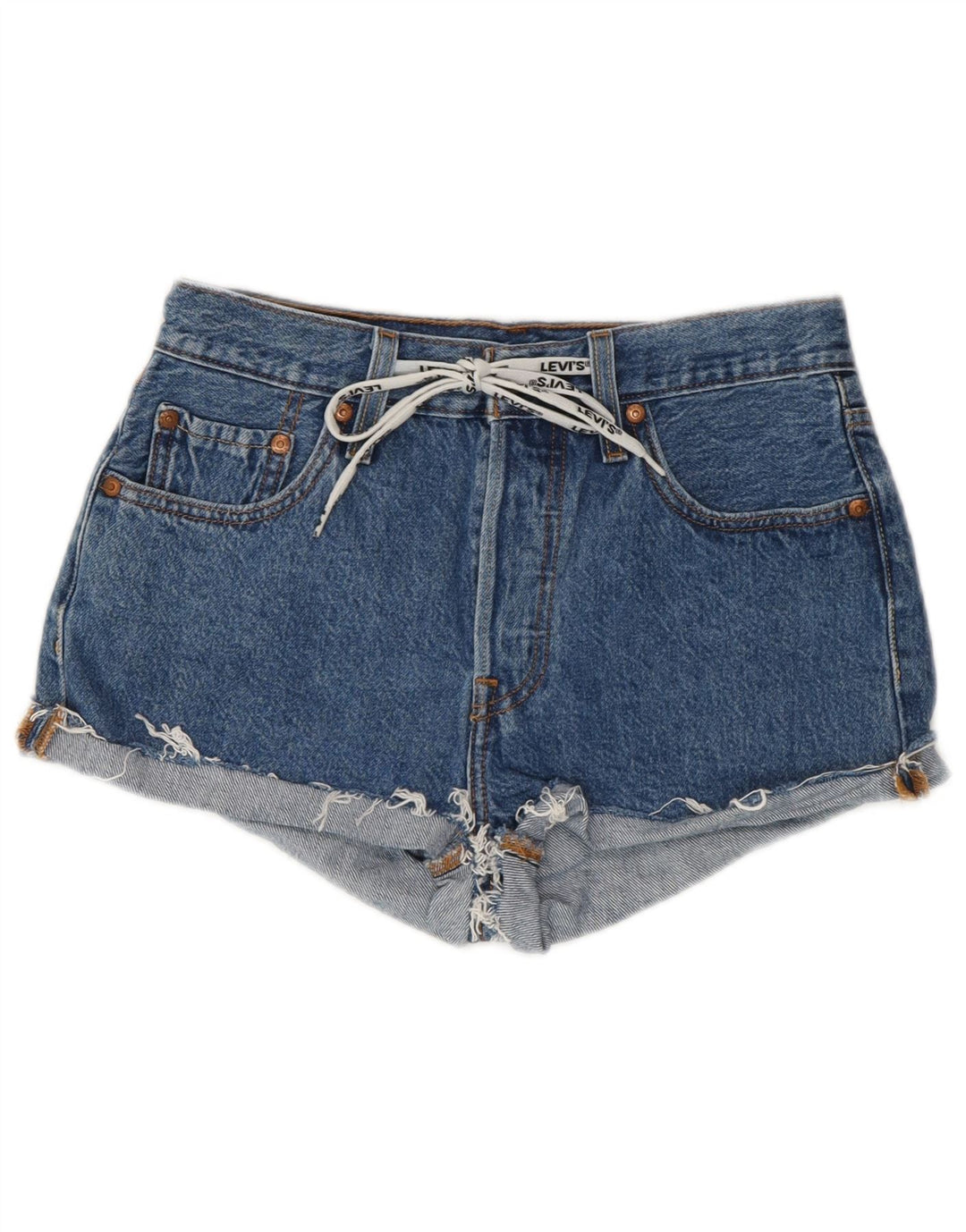 Calça jeans feminina 501 da Levi's W25 XS azul algodão