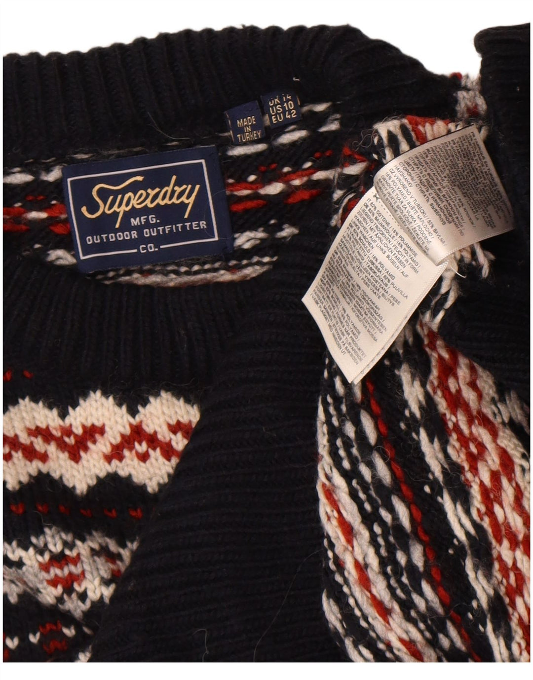 Superdry Womens Crew Neck Jumper Sweater UK 14 Large Multicoloured