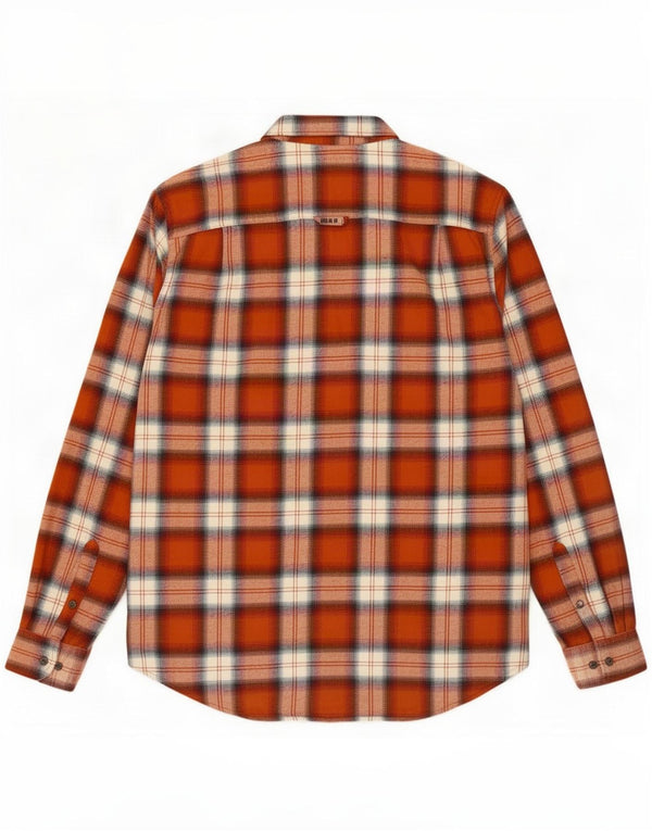 Superdry Chemise en flanelle Worker Wear pour hommes à carreaux orange moyen
