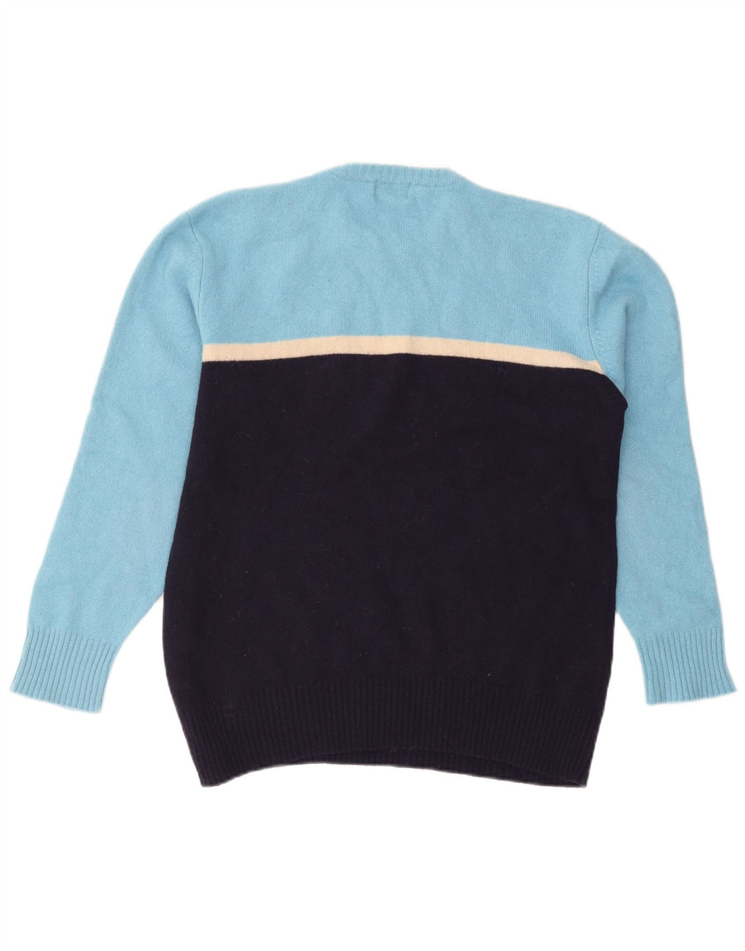 Kappa Mens Crew Neck Jumper Sweater XL Blue Colourblock Wool