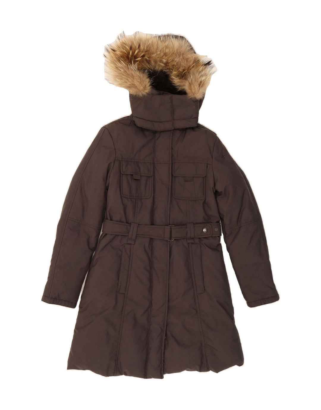 GAS Womens Hooded Padded Coat IT 44 Medium Grey Polyamide Vintage Gas and Second-Hand Gas from Messina Hembry 