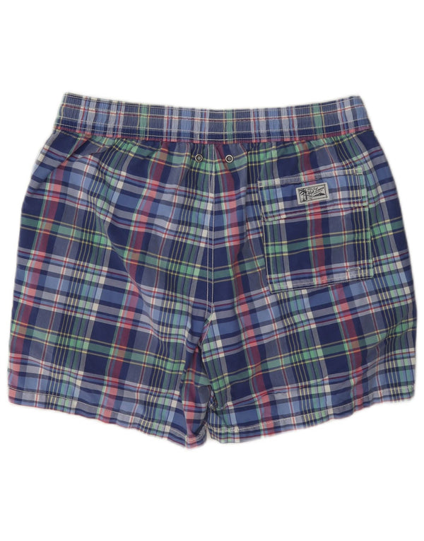 Polo Ralph Lauren Mens Swimming Shorts Medium Blue Check Cotton