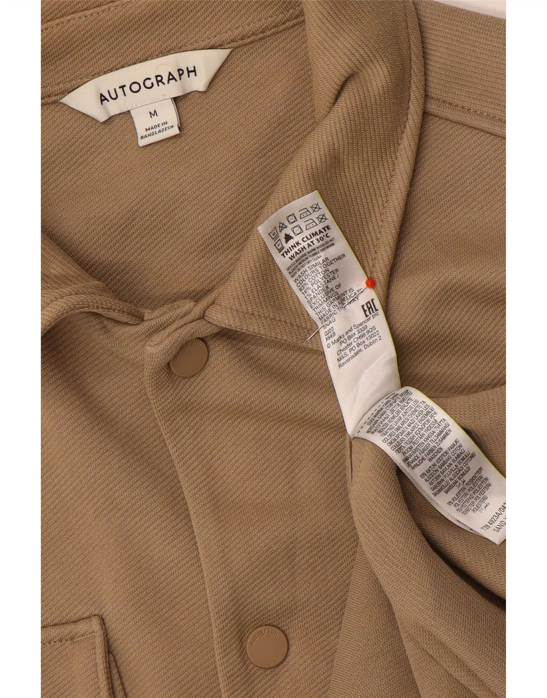 Autograph  Mens Utility Jacket UK 38 Medium Beige Cotton