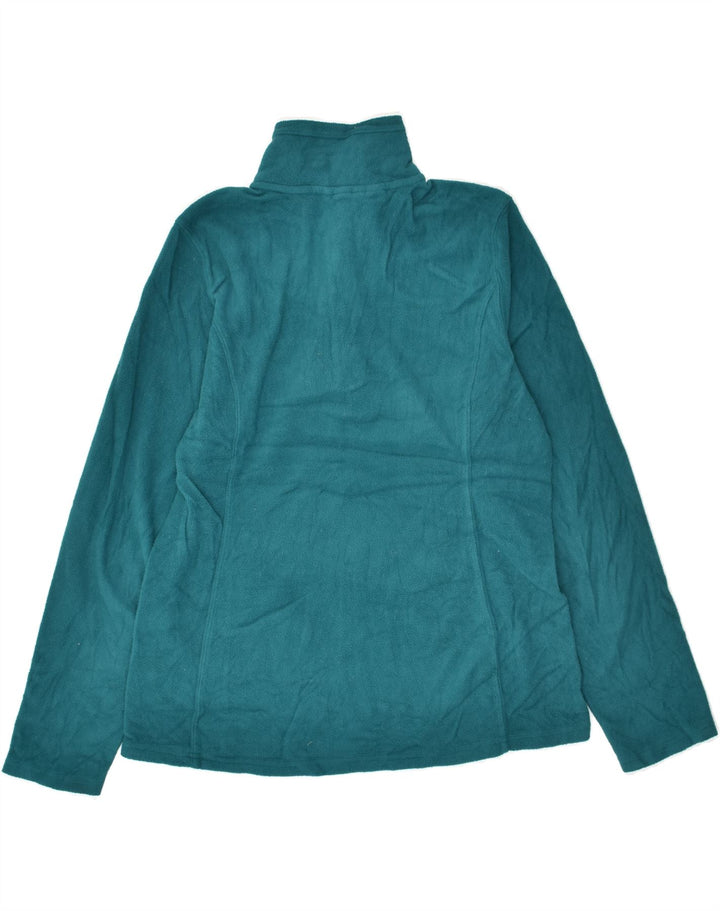 EDDIE BAUER Womens Zip Neck Fleece Jumper UK 14 Medium Green Polyester | Vintage Eddie Bauer | Thrift | Second-Hand Eddie Bauer | Used Clothing | Messina Hembry 