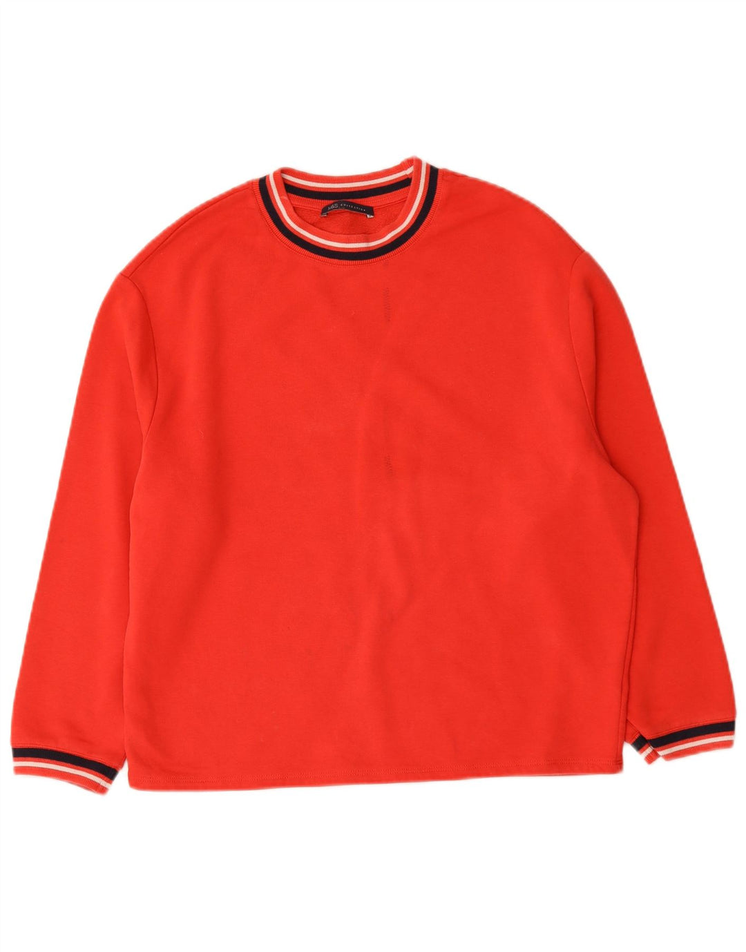 Marks & Spencer Womens Oversized Sweatshirt Jumper UK 10 Small Red Cotton