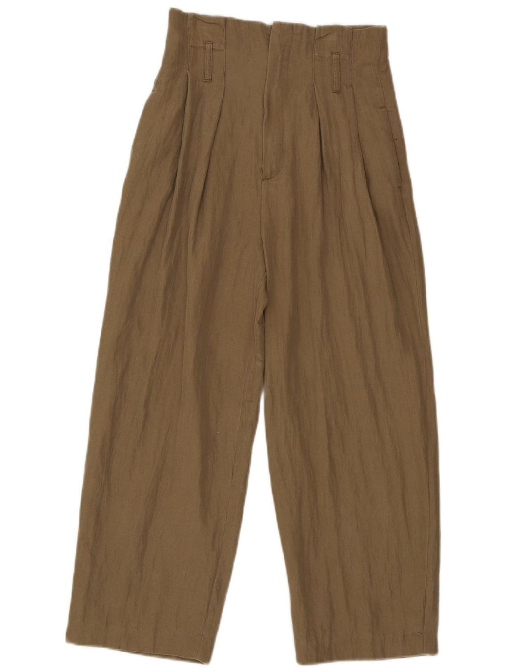 Zara Womens Pegged Cropped Trousers Small W26 L24 Khaki