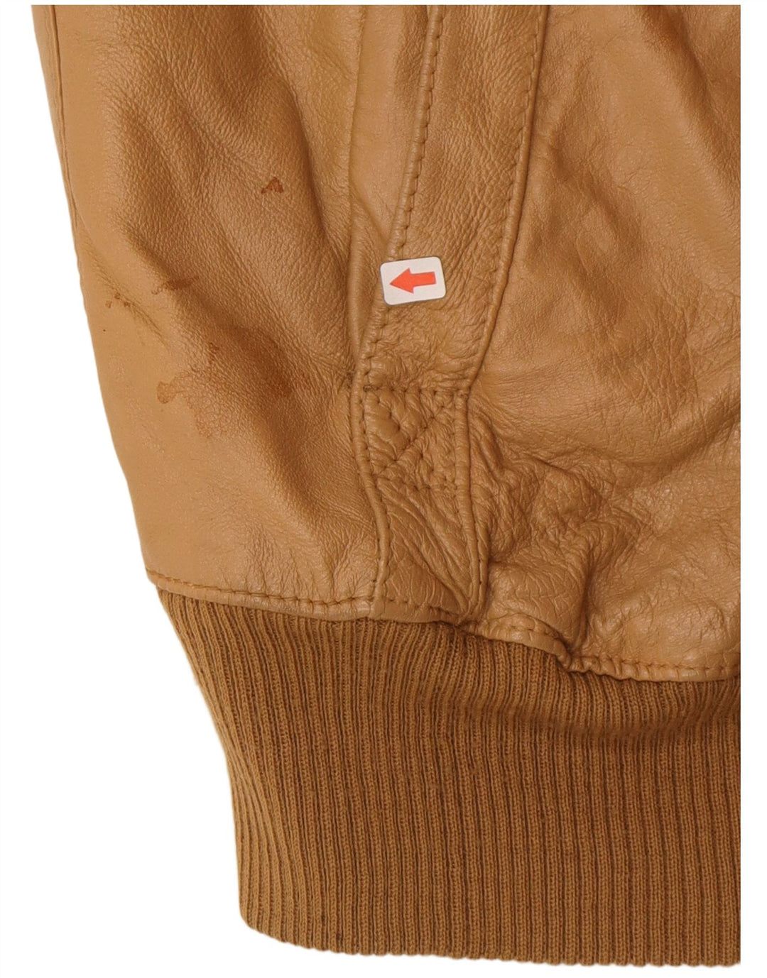 Vintage Herre Military Bomber Læderjakke UK 38 Medium Beige