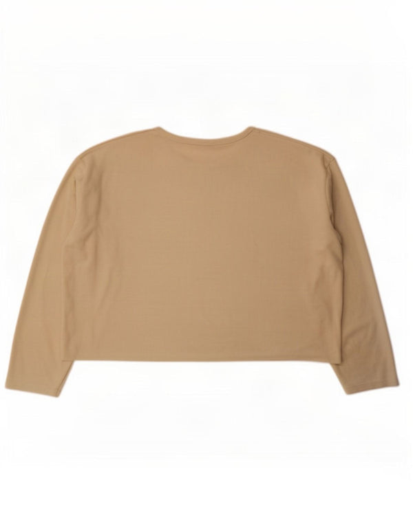 Zara Mens Loose Fit Top Long Sleeve Large Beige