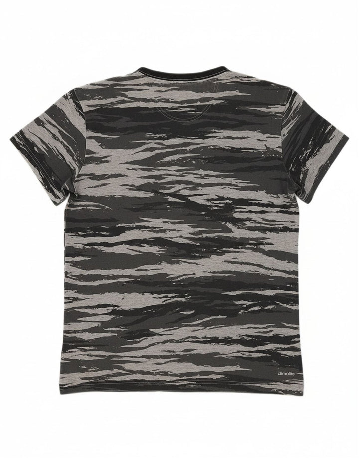 ADIDAS Mens Graphic T-Shirt Top Medium Grey Camouflage Cotton
