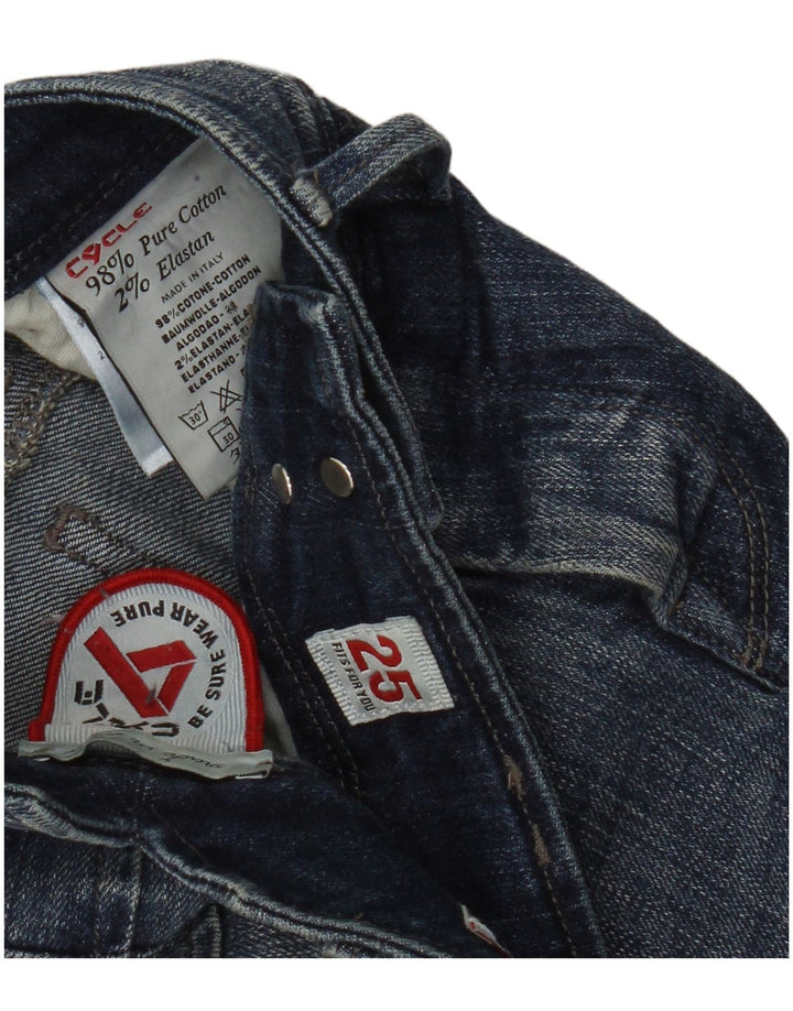 Cycle Womens Skinny Jeans W25 L31 Blue Cotton