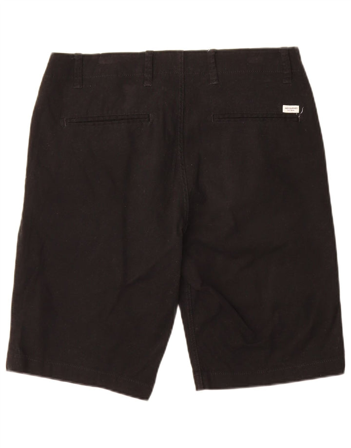 JACK & JONES Mens Chino Shorts Medium W32 Black Cotton