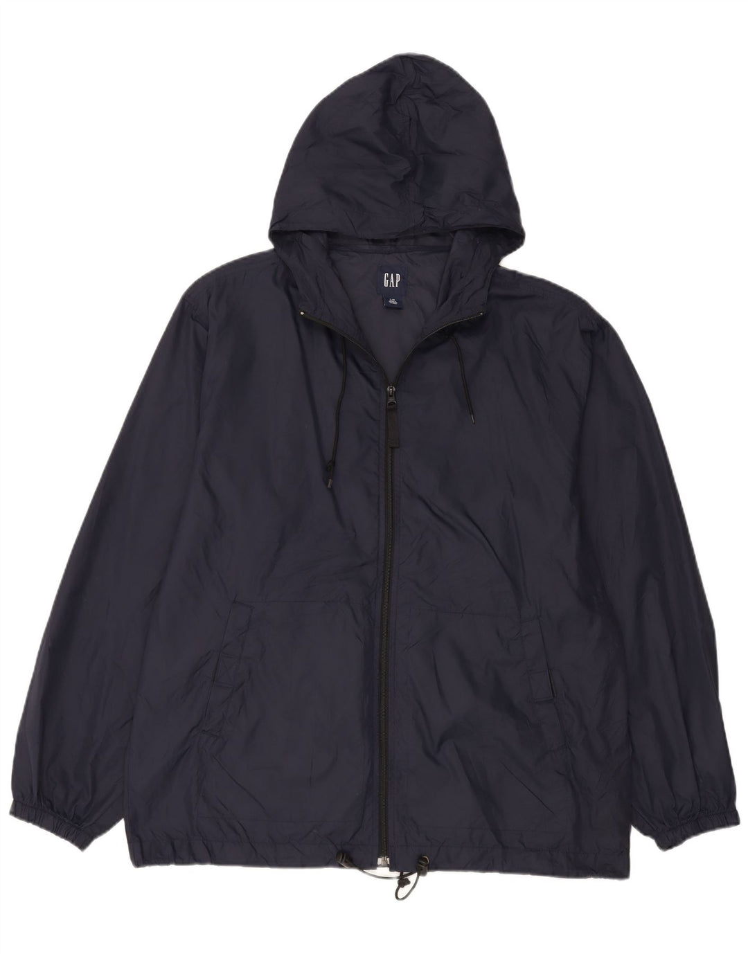 Gap Giacca antipioggia da uomo con cappuccio UK 40 Large Blu Navy Nylon