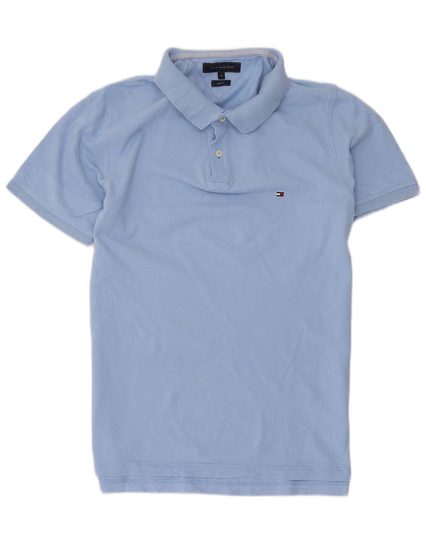 TOMMY HILFIGER Mens Slim Fit Polo Shirt XL Blue Cotton