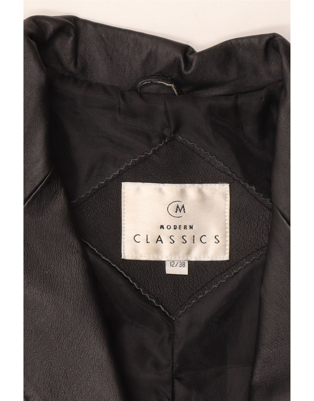 CLASSICS Womens Leather Coat UK 12 Medium Black Leather Vintage Classics and Second-Hand Classics from Messina Hembry 