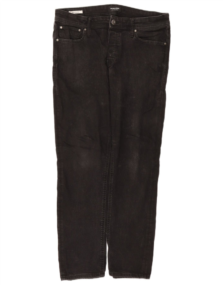 Jack & Jones Mens GLENN Slim Jeans W34 L32 Grey Cotton