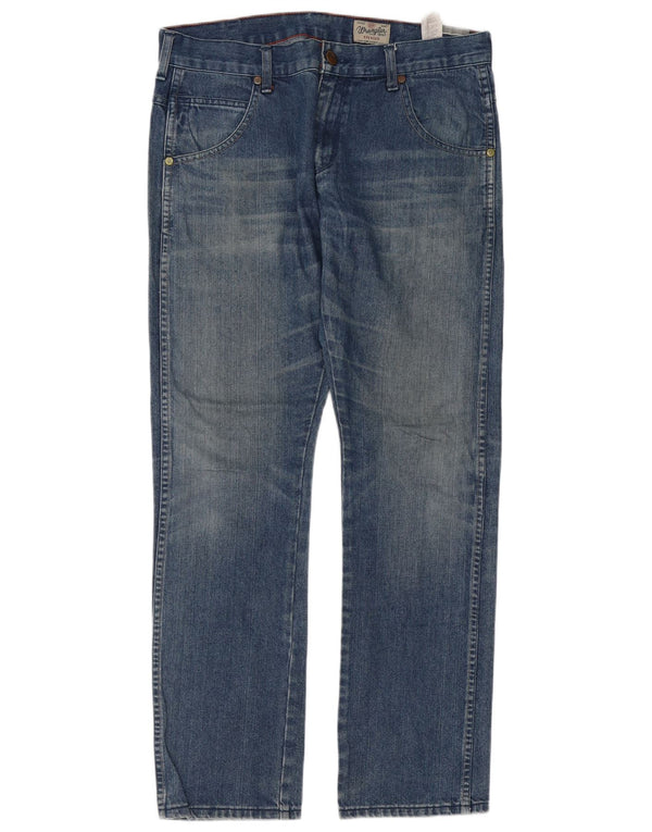 Wrangler Masculino Spencer Straight Jeans W34 L32 Azul Algodão