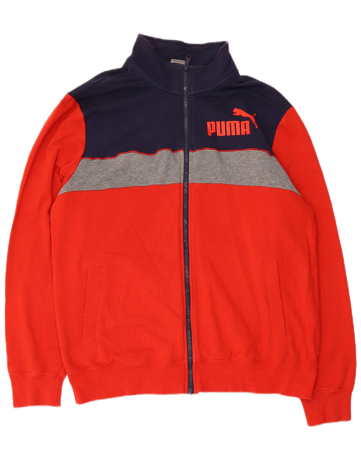 Puma Herren-Trainingsanzug mit Grafik-Oberteil, große rote Farbblock-Baumwolle