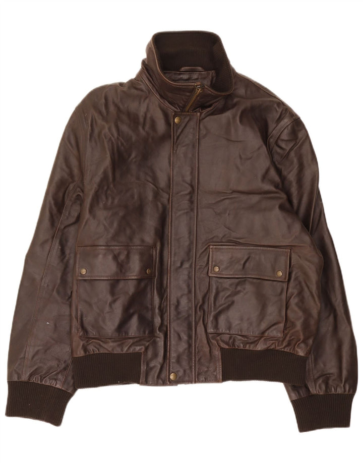 Giacca in pelle da uomo Dockers UK 40 grande marrone