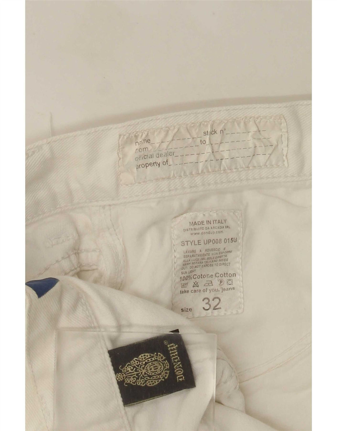 Jeans dritti da donna Dondup W32 L29 cotone bianco
