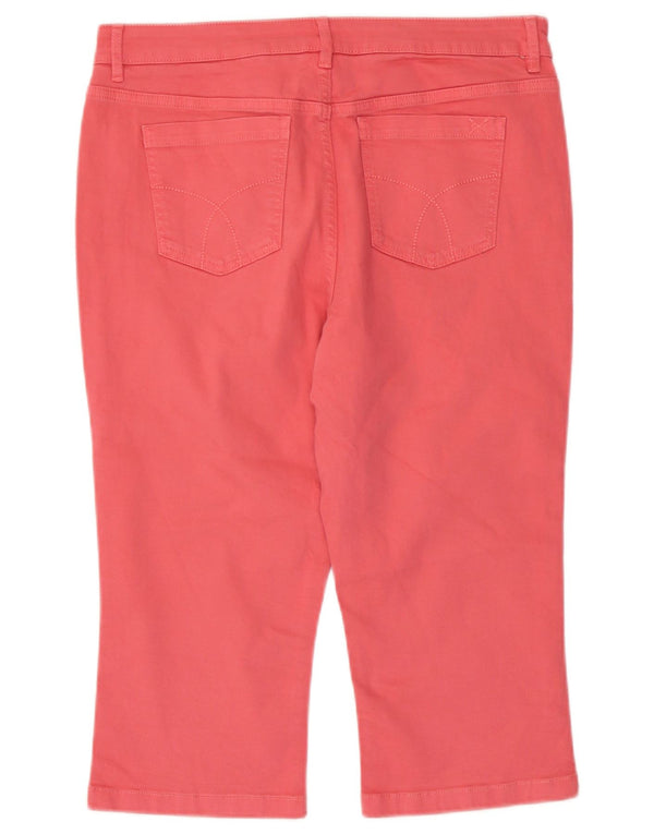 Crew Clothing Womens Straight Capri Trousers UK 14 Large W34 L19 Pink