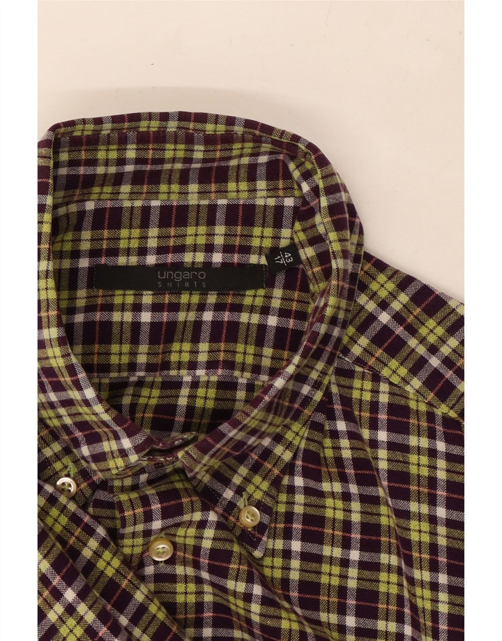 Camicia da uomo UNGARO taglia 43 17 XL a quadri viola