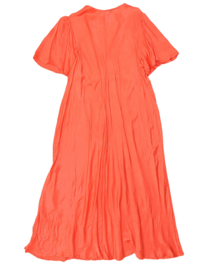 Abito maxi regolare da donna Marks & Spencer UK 22 3XL viscosa arancione
