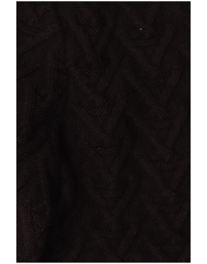 Zara Mens Crew Neck Jumper Sweater Large Black Acrylic