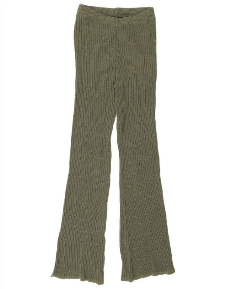 Damskie legginsy Zara Knit Flare UK 12, średni zielony poliester
