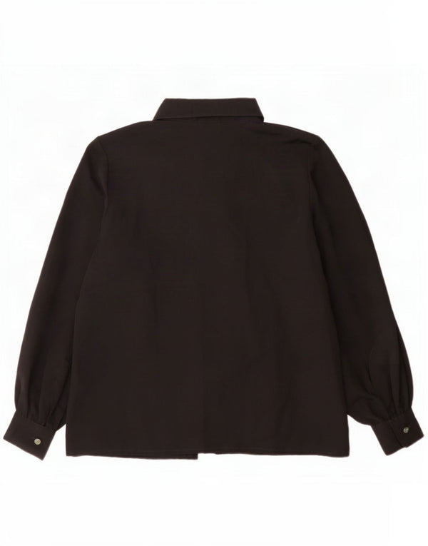 Chemisier chemise femme vintage UK 16 Grand Noir