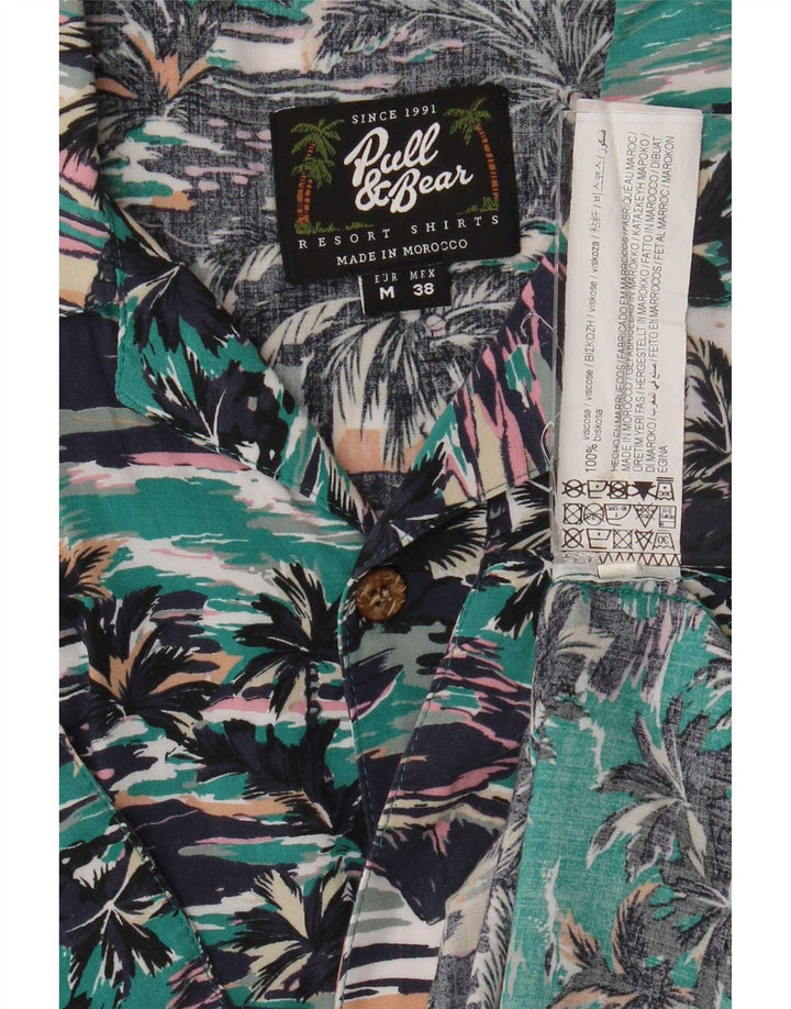 Pull & Bear Herre Hawaii kortærmet skjorte medium flerfarvet viskose