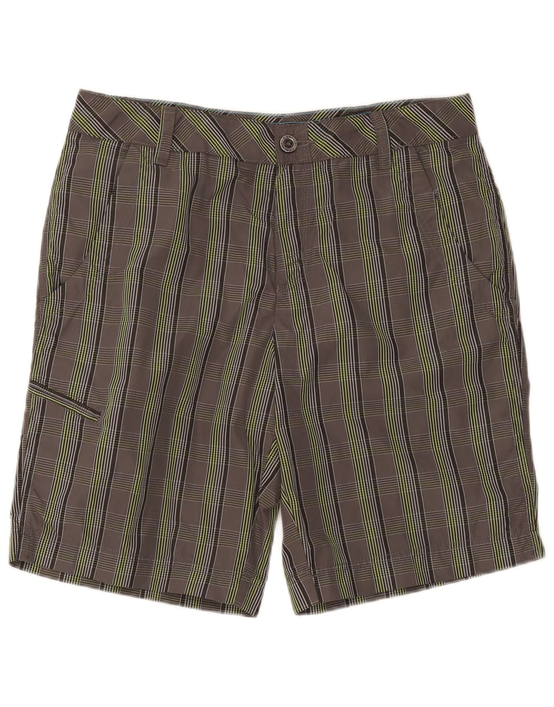 Columbia Mens Omni-Shield Cargo Shorts W34 Large Grey Check Nylon
