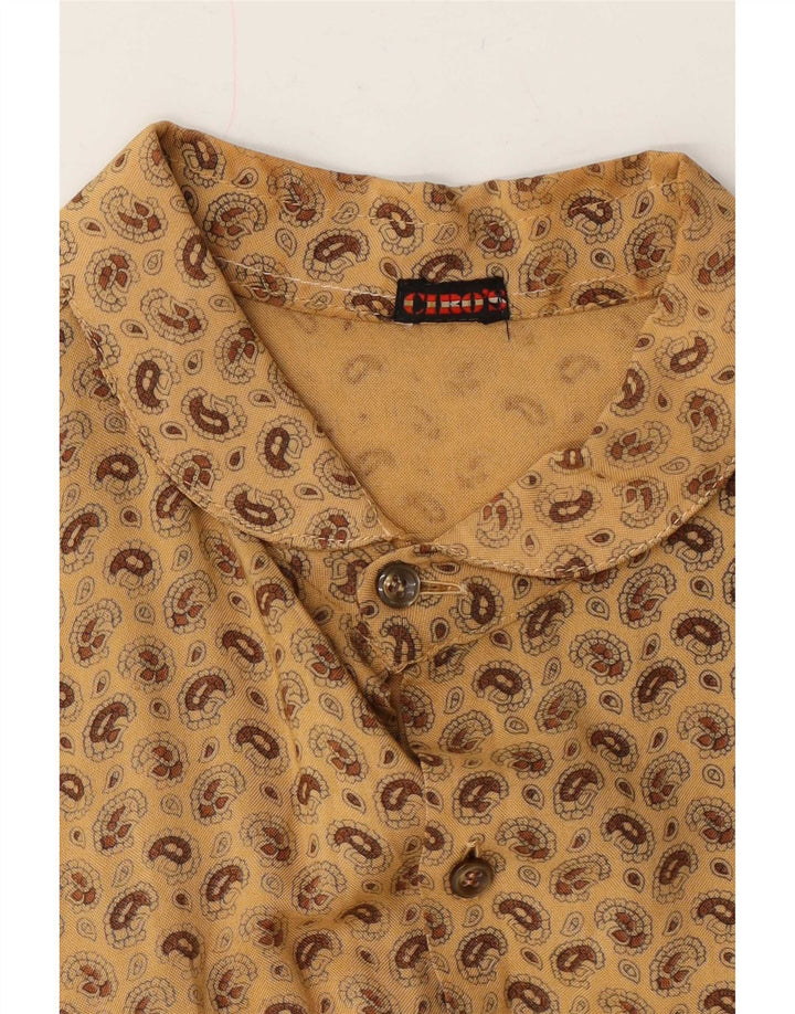 Vintage Ανδρικό κοντομάνικο πουκάμισο Medium Beige Paisley