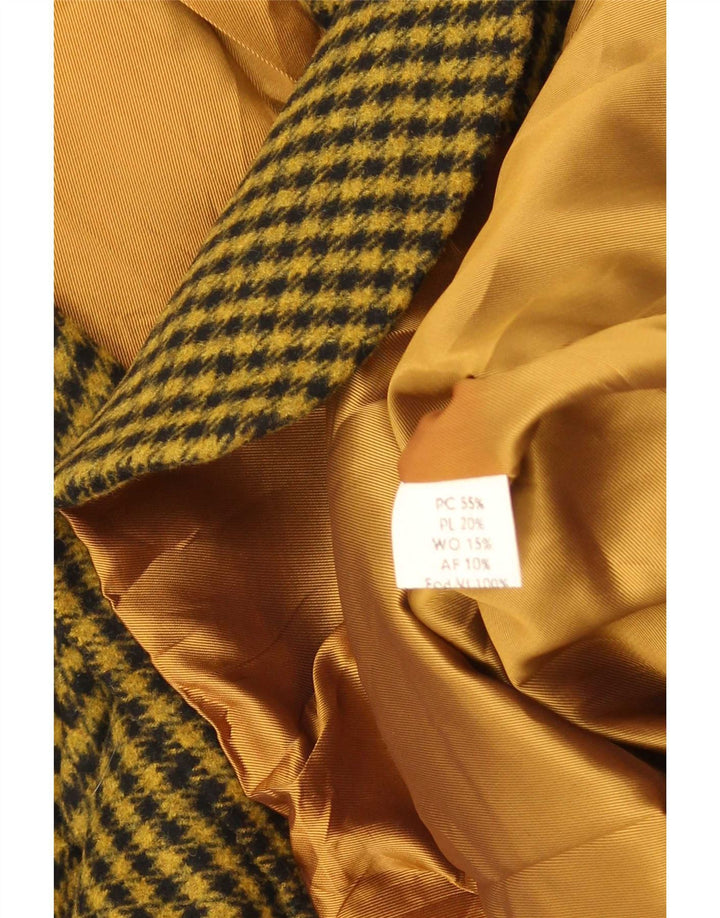Vintage męska marynarka zapinana na 2 guziki IT 52 XL, poliester w żółtą kratkę
