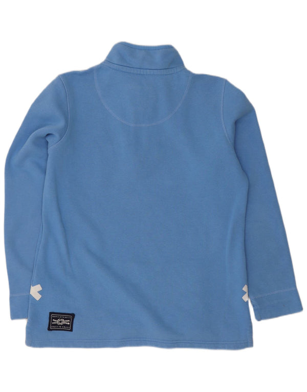 Crew Clothing Sweat-shirt à col zippé pour femme UK 12 Bleu moyen Coton