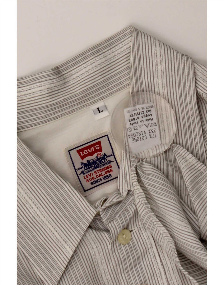 Levi's Mens Shirt Large Grey Pinstripe Cotton