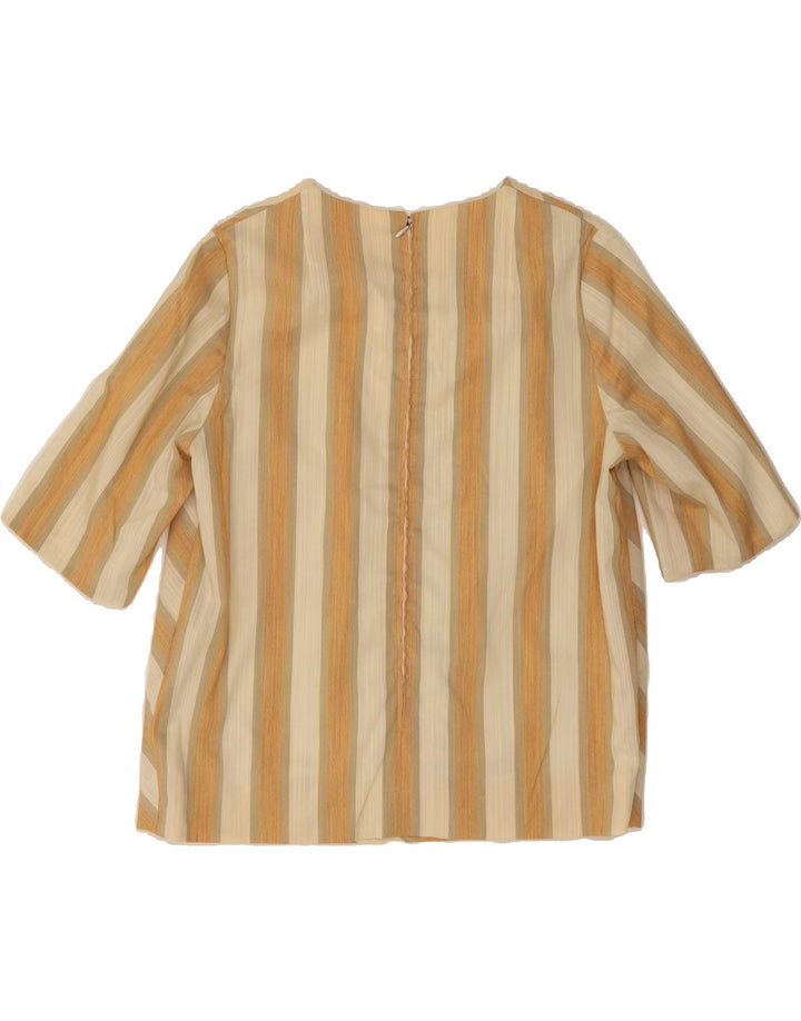 TREVIRA Womens Blouse Top IT 44 Medium Beige Striped Wool Vintage Trevira and Second-Hand Trevira from Messina Hembry 