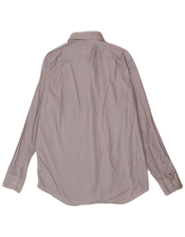 Tommy Hilfiger Chemise coupe régulière pour homme Taille 15 1/2 Coton à carreaux blanc moyen