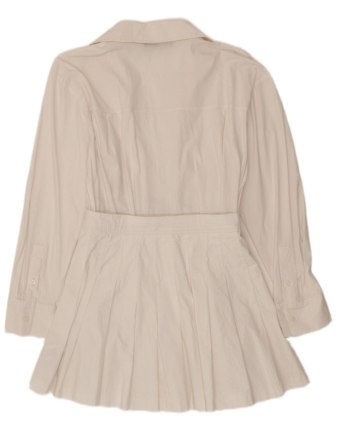 Zara Womens Wrap Long Sleeve Playsuit UK 10 Small White Cotton