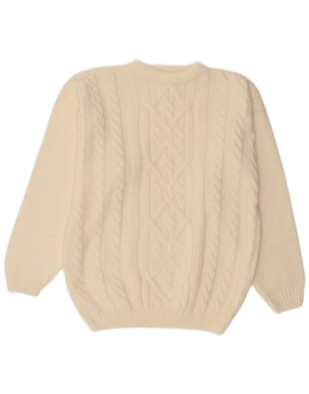 Angelo Muroni Herre Crew Neck Jumper Sweater Medium White Polyacrylic