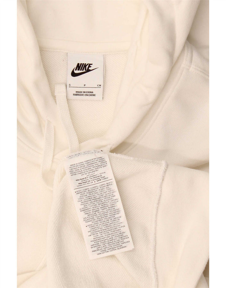 Nike Mens Graphic Hoodie Jumper Small White Cotton
