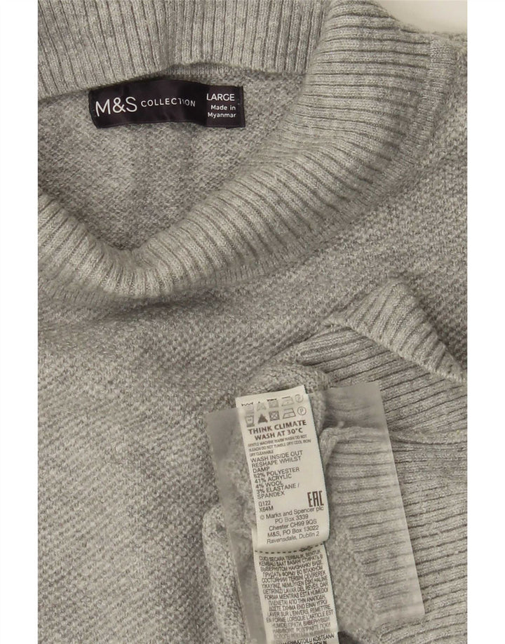 Marks & Spencer Dame Turtle Neck Jumper Sweater UK 16 Large Grey