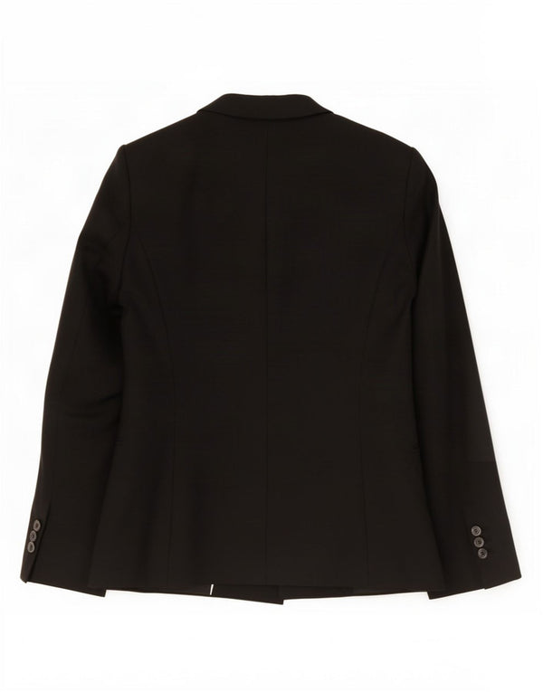 Zara Womens 1 Button Blazer Jacket UK 12 Medium Black Polyester